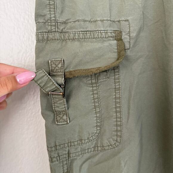 Vintage Faded Glory Womens Green Cargo Capri Pant Cuffed Utility Outdoor Size 16 - Picture 10 of 10